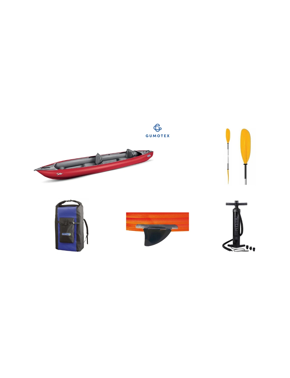 Kayak GUMOTEX Pack Solar + Pagaie Double K-Mer + Pompe Mystic Extreme 1 Kayak GUMOTEX Pack Solar + Pagaie Double K-Mer + Pompe Mystic Extreme